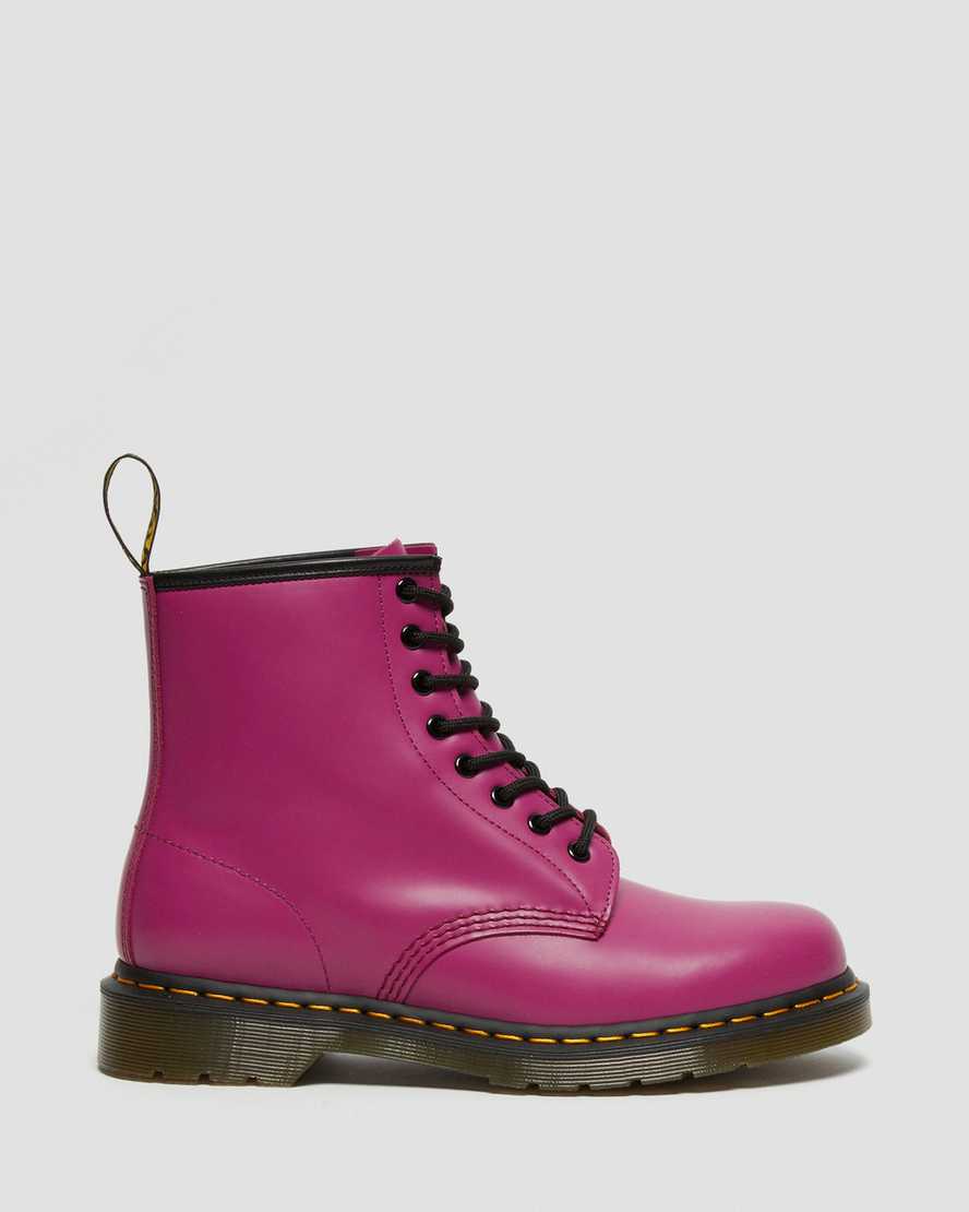 rosa dr martens 1460 smooth herrstövlar med snörning