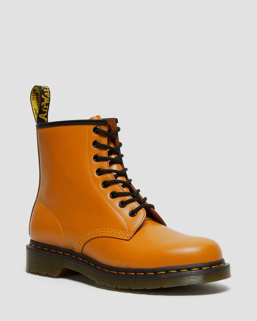 orange dr martens 1460 smooth herrstövlar med snörning