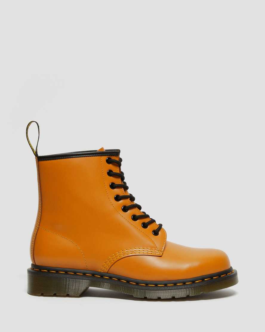 orange dr martens 1460 smooth herrstövlar med snörning
