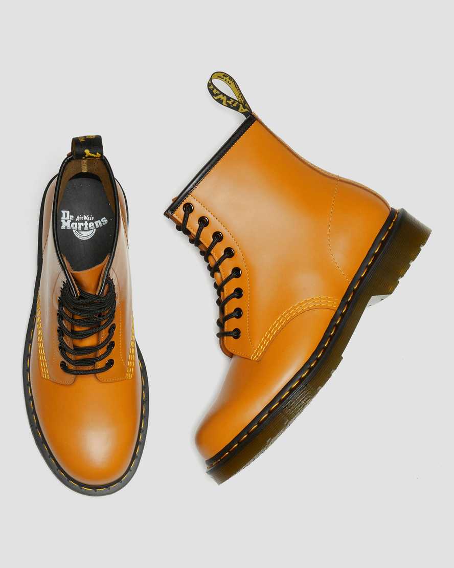 orange dr martens 1460 smooth herrstövlar med snörning
