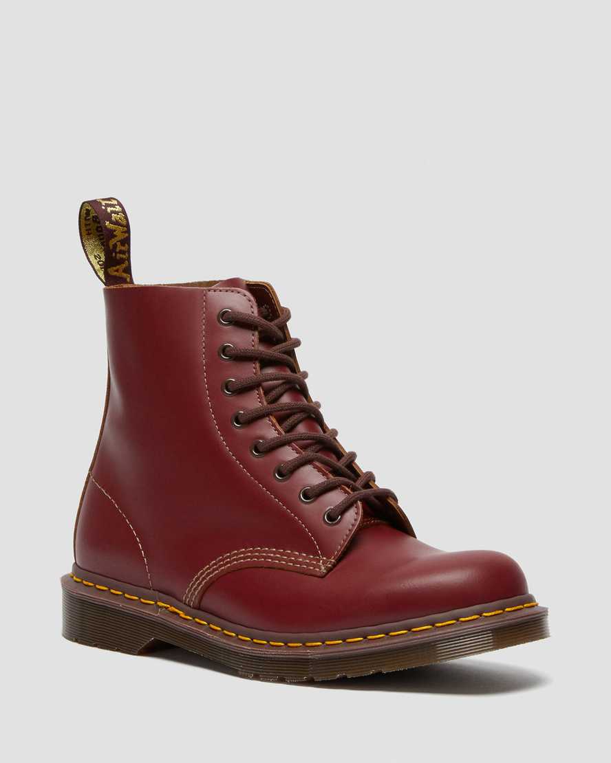 röda dr martens 1460 vintage made in england herrstövlar med snörning