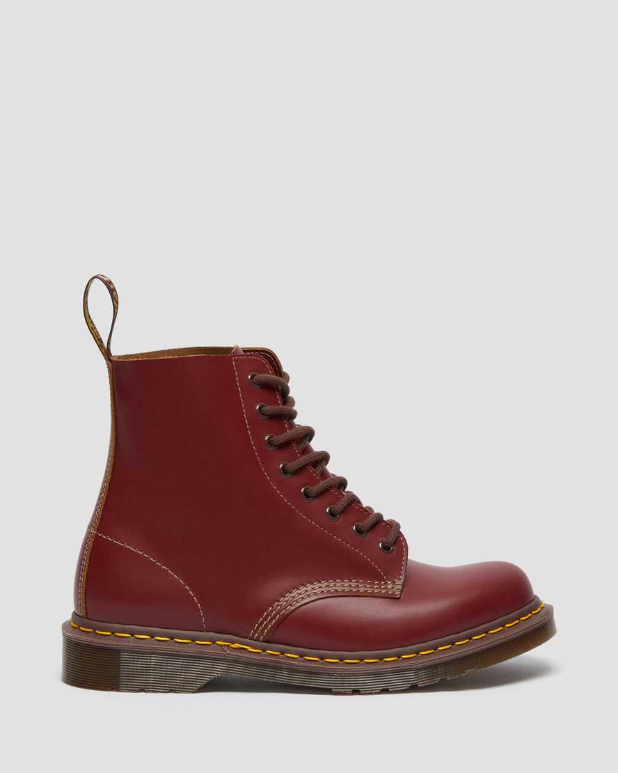 röda dr martens 1460 vintage made in england herrstövlar med snörning