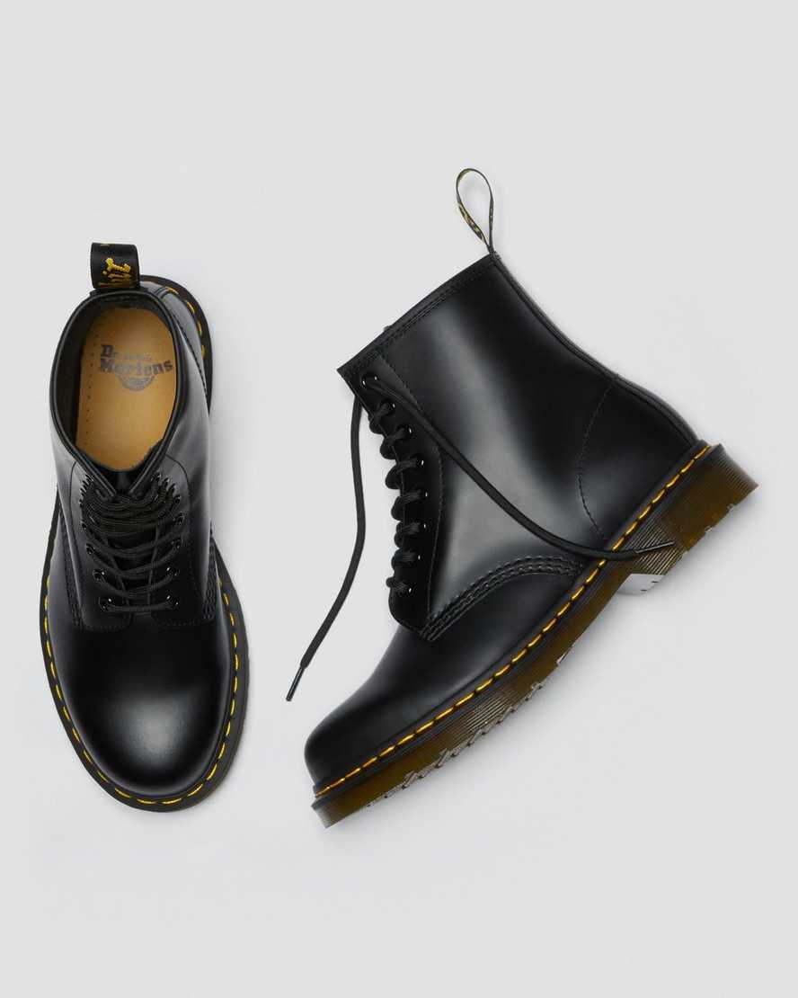 svarta dr martens 1460 smooth herrstövlar med snörning