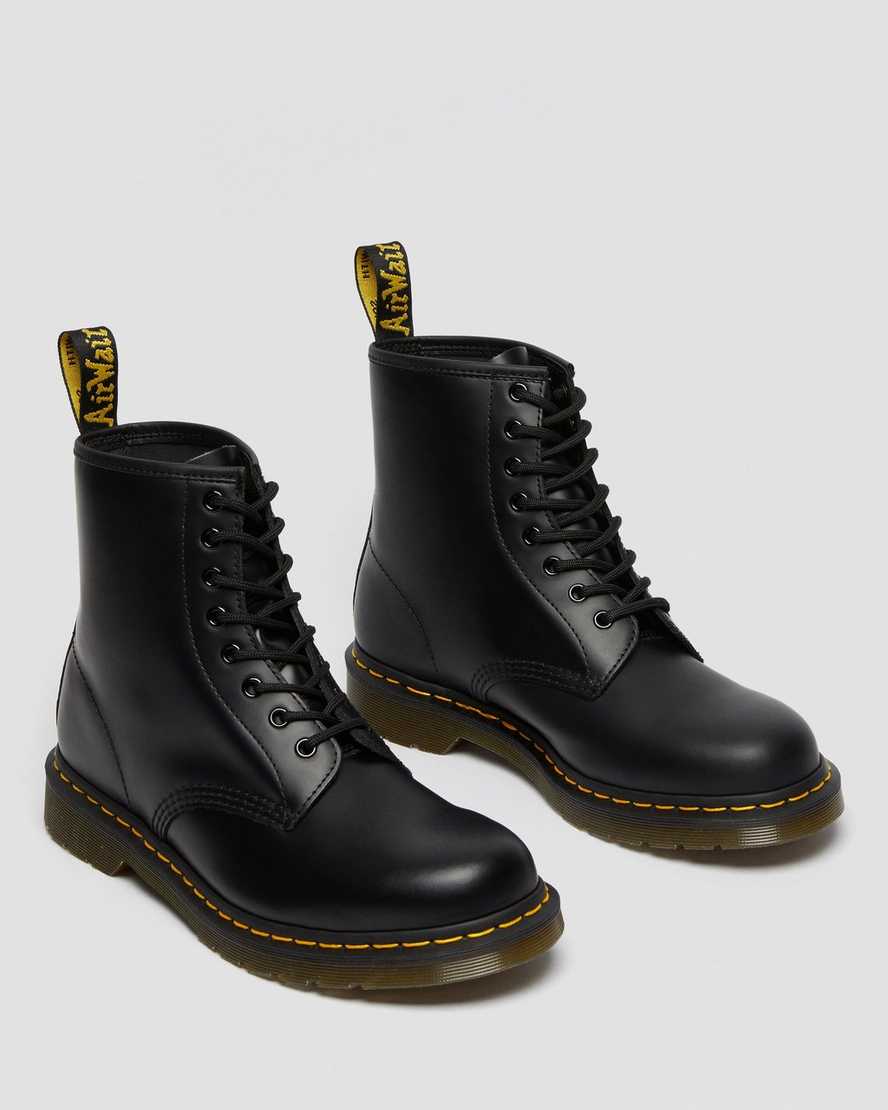 svarta dr martens 1460 smooth herrstövlar med snörning