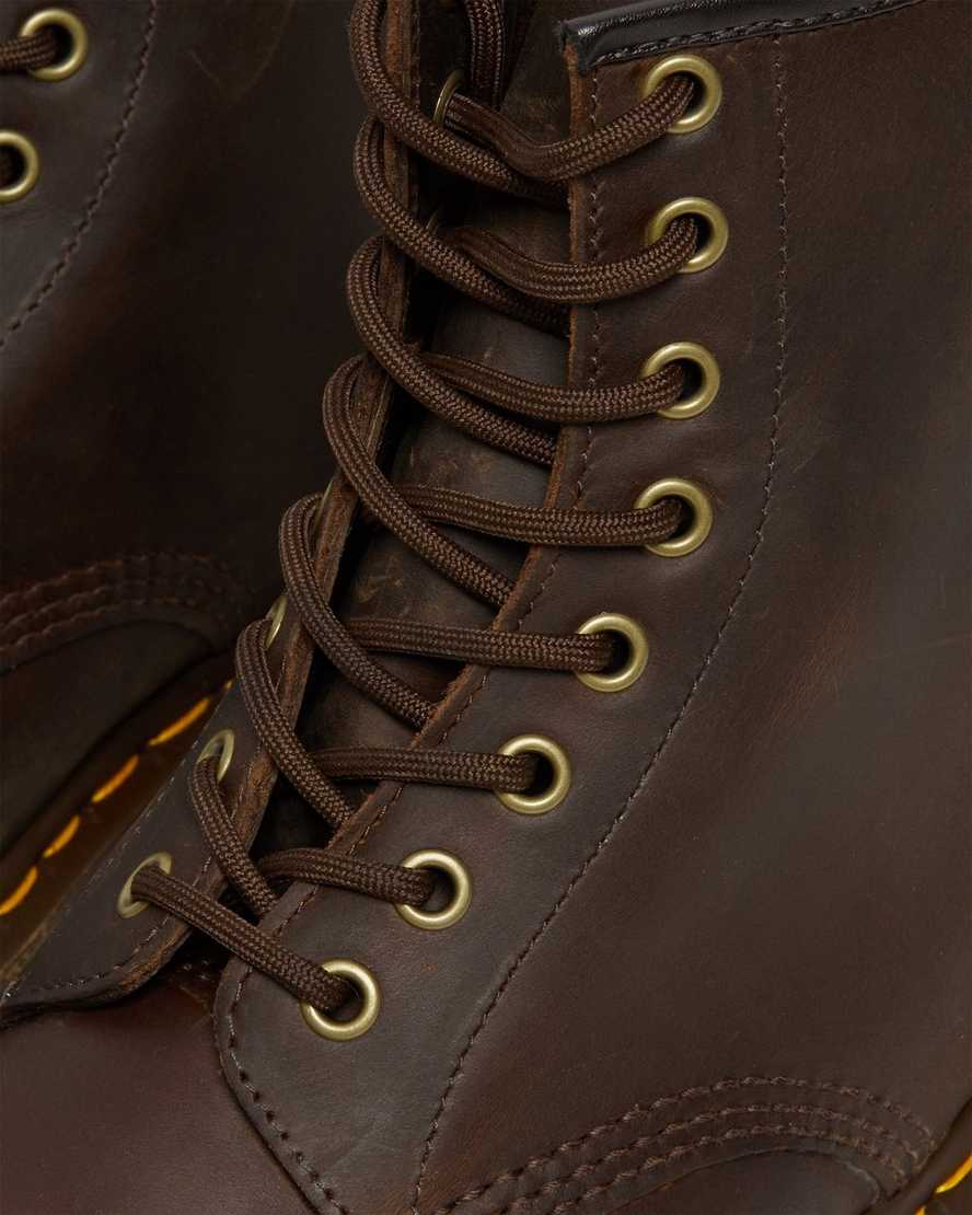 bruna dr martens 1460 crazy horse herrstövlar med snörning