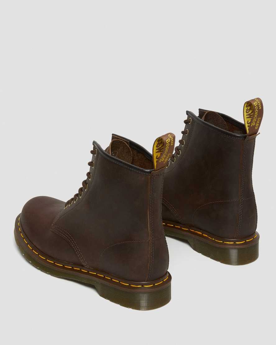 bruna dr martens 1460 crazy horse herrstövlar med snörning