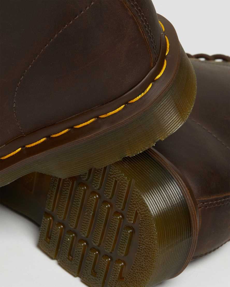 bruna dr martens 1460 crazy horse herrstövlar med snörning