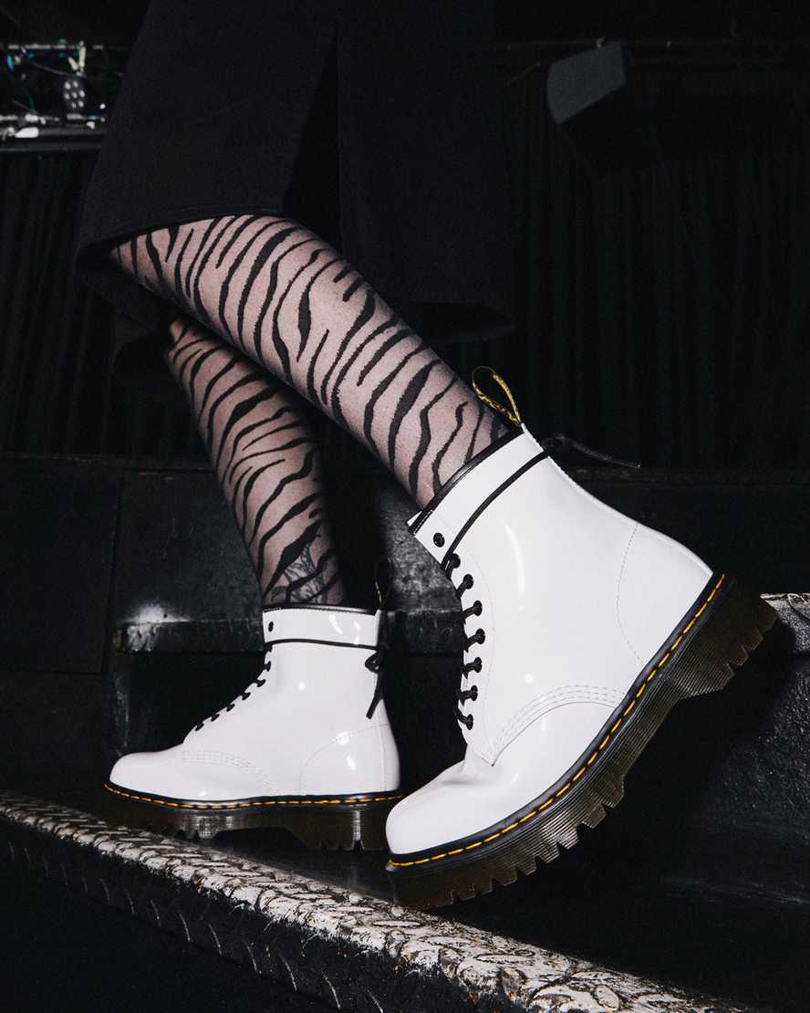 vita dr martens 1460 bex patent herrstövlar med snörning