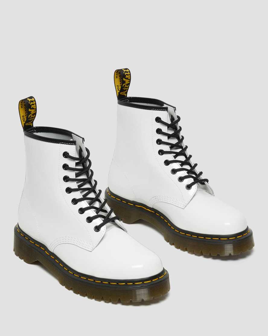vita dr martens 1460 bex patent herrstövlar med snörning