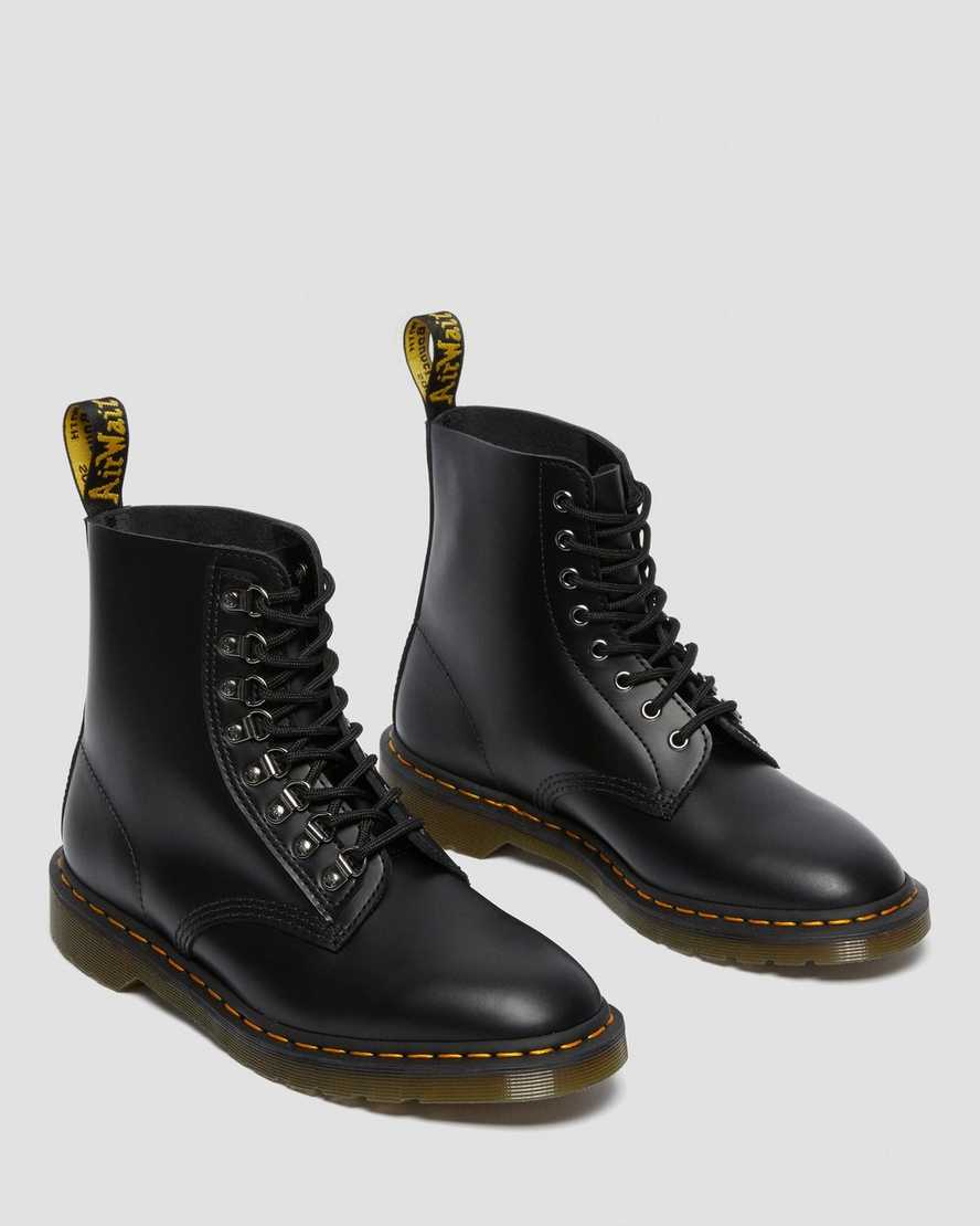 svarta dr martens 1460 pascal verso smooth herrstövlar med snörning