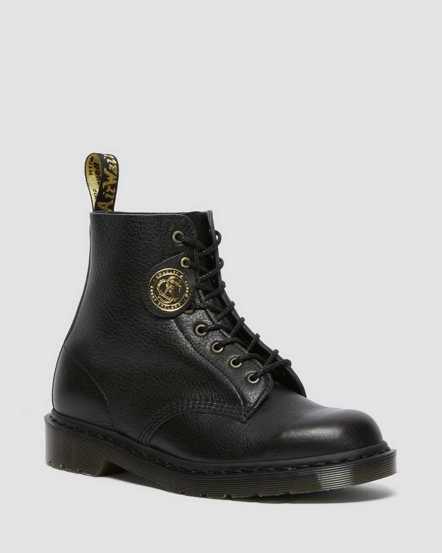 svarta dr martens 1460 pascal herrstövlar med snörning