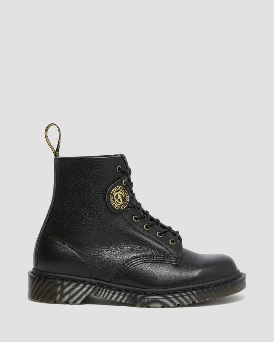 svarta dr martens 1460 pascal herrstövlar med snörning