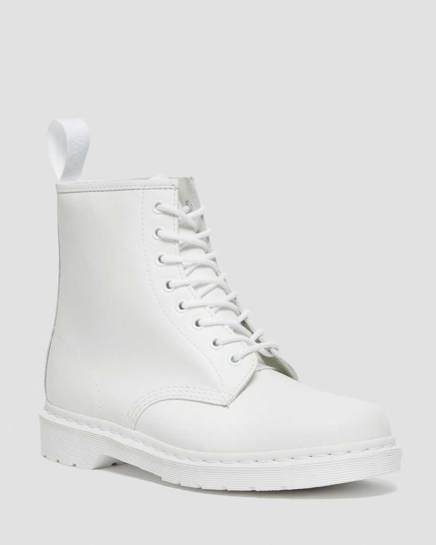 vita dr martens 1460 mono smooth herrstövlar med snörning
