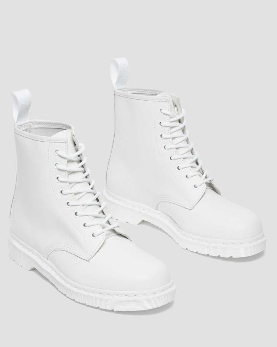 vita dr martens 1460 mono smooth herrstövlar med snörning