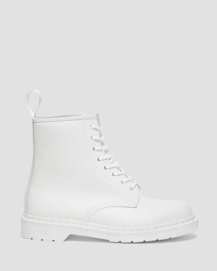 vita dr martens 1460 mono smooth herrstövlar med snörning