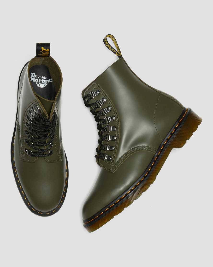 gröna dr martens 1460 pascal verso smooth herrstövlar med snörning