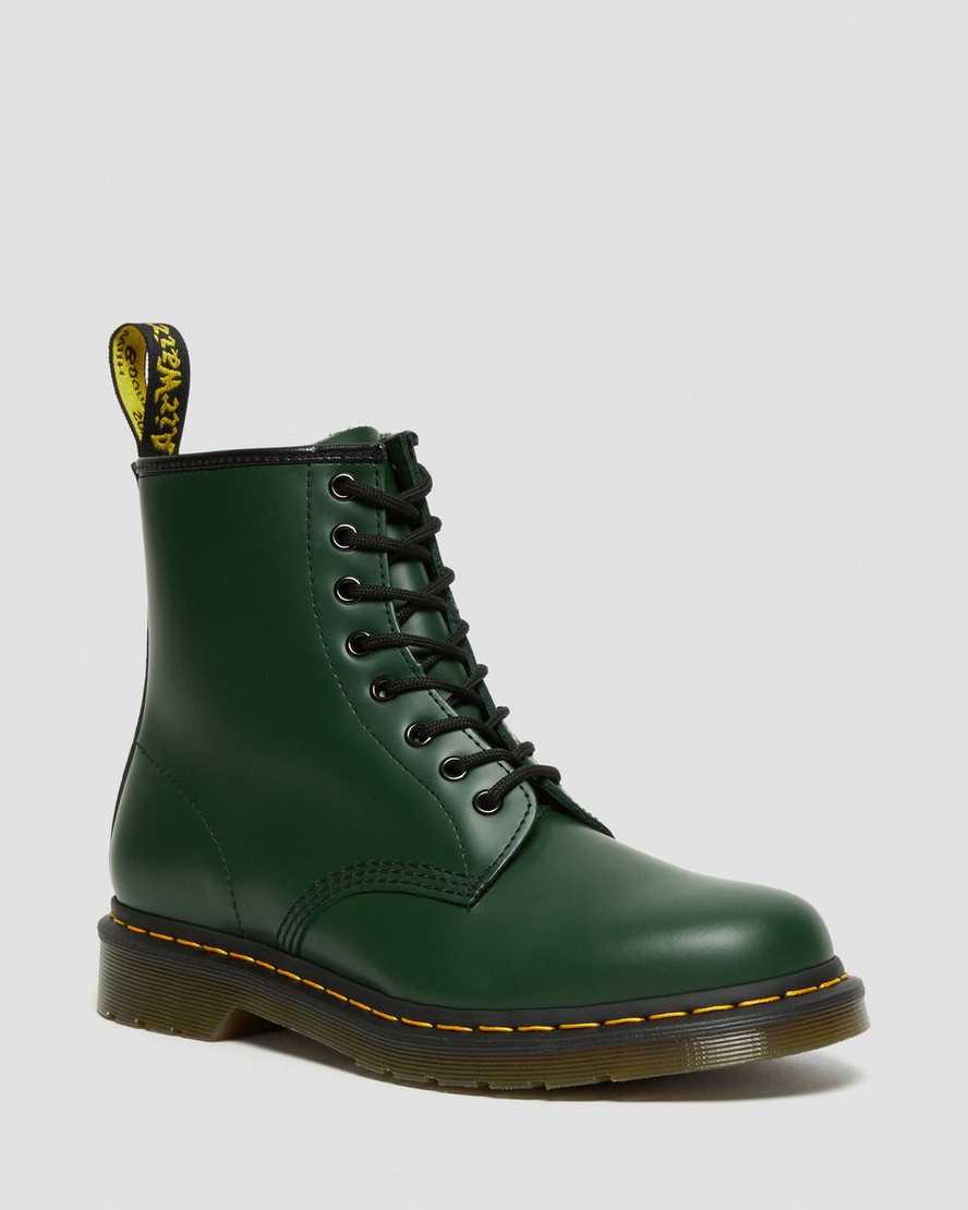 gröna dr martens 1460 smooth herrstövlar med snörning