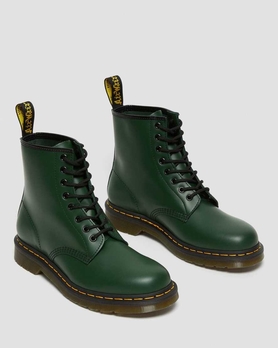 gröna dr martens 1460 smooth herrstövlar med snörning