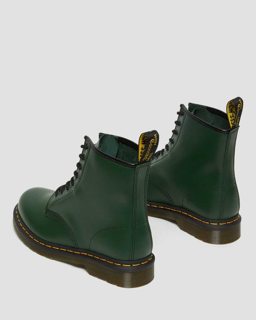 gröna dr martens 1460 smooth herrstövlar med snörning