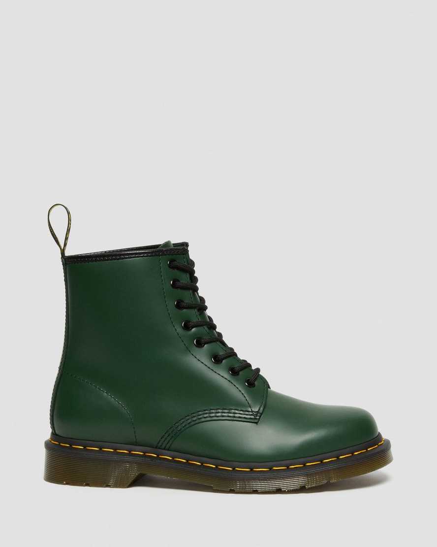 gröna dr martens 1460 smooth herrstövlar med snörning