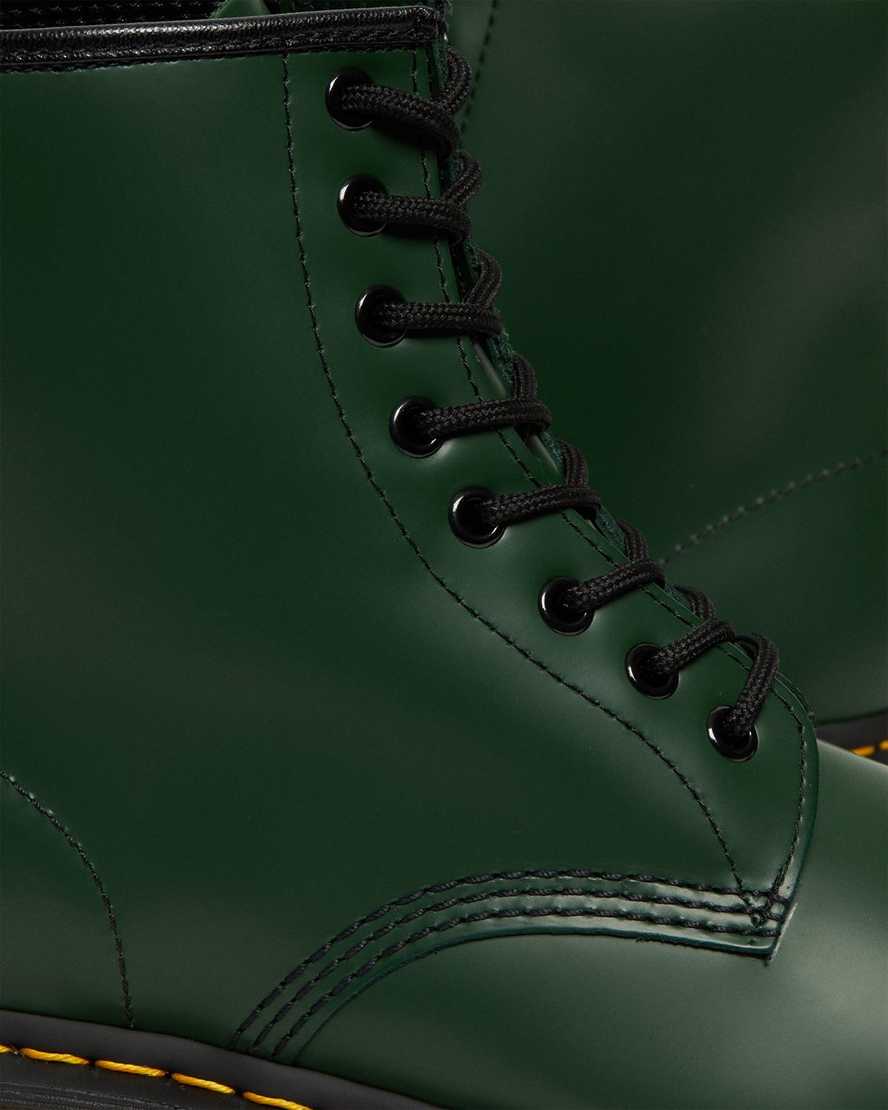 gröna dr martens 1460 smooth herrstövlar med snörning