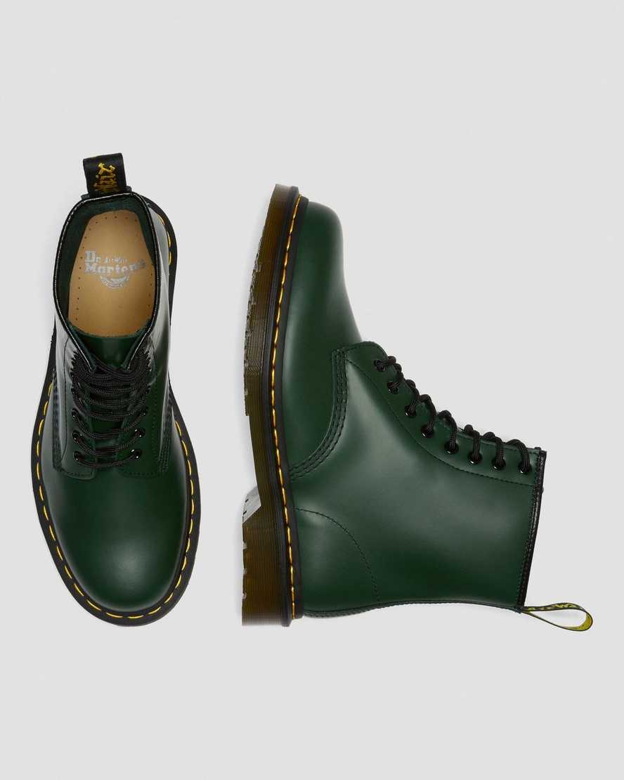 gröna dr martens 1460 smooth herrstövlar med snörning