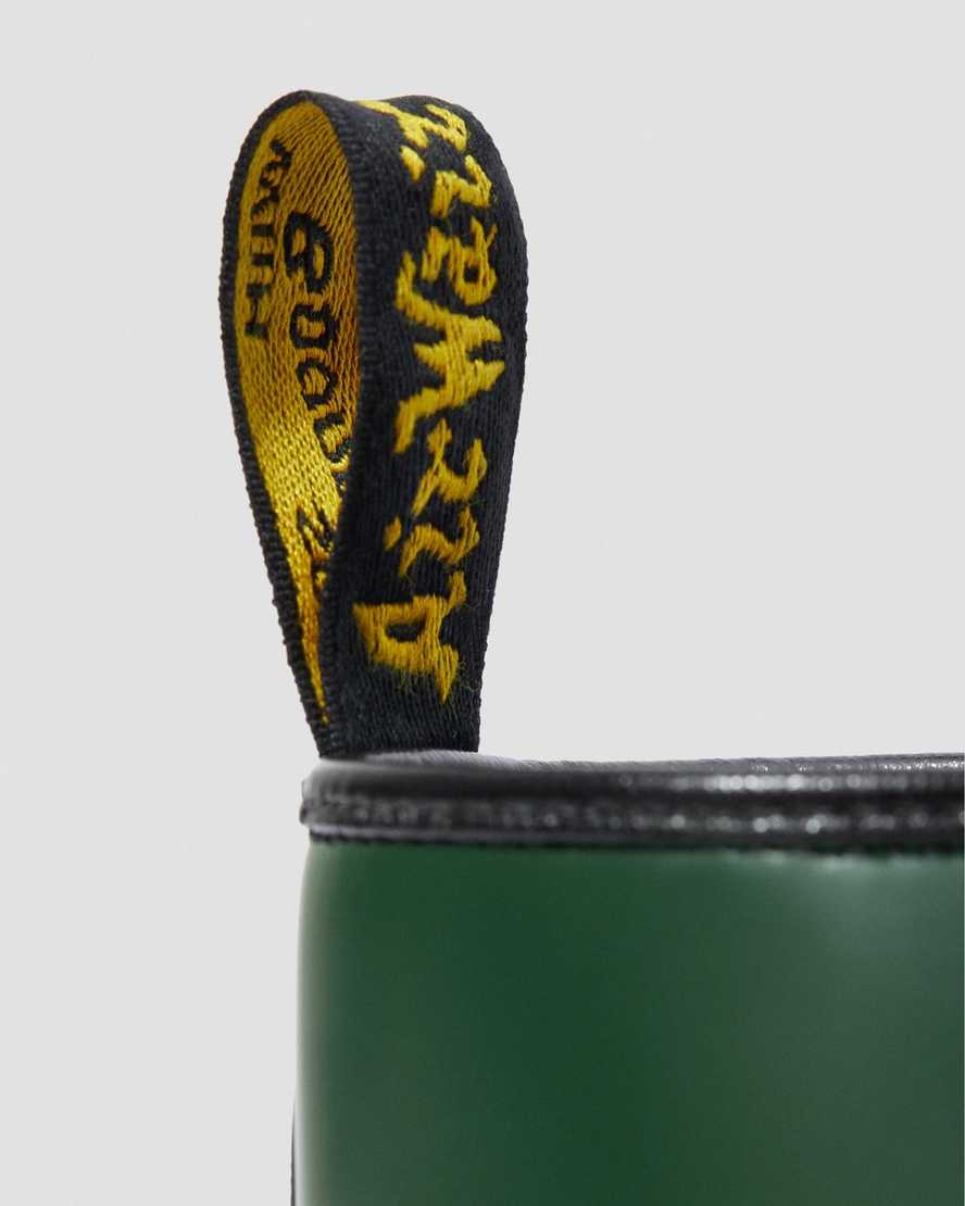 gröna dr martens 1460 smooth herrstövlar med snörning