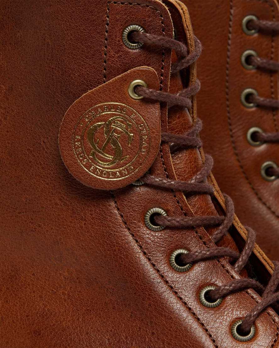 bruna dr martens 1460 pascal herrstövlar med snörning