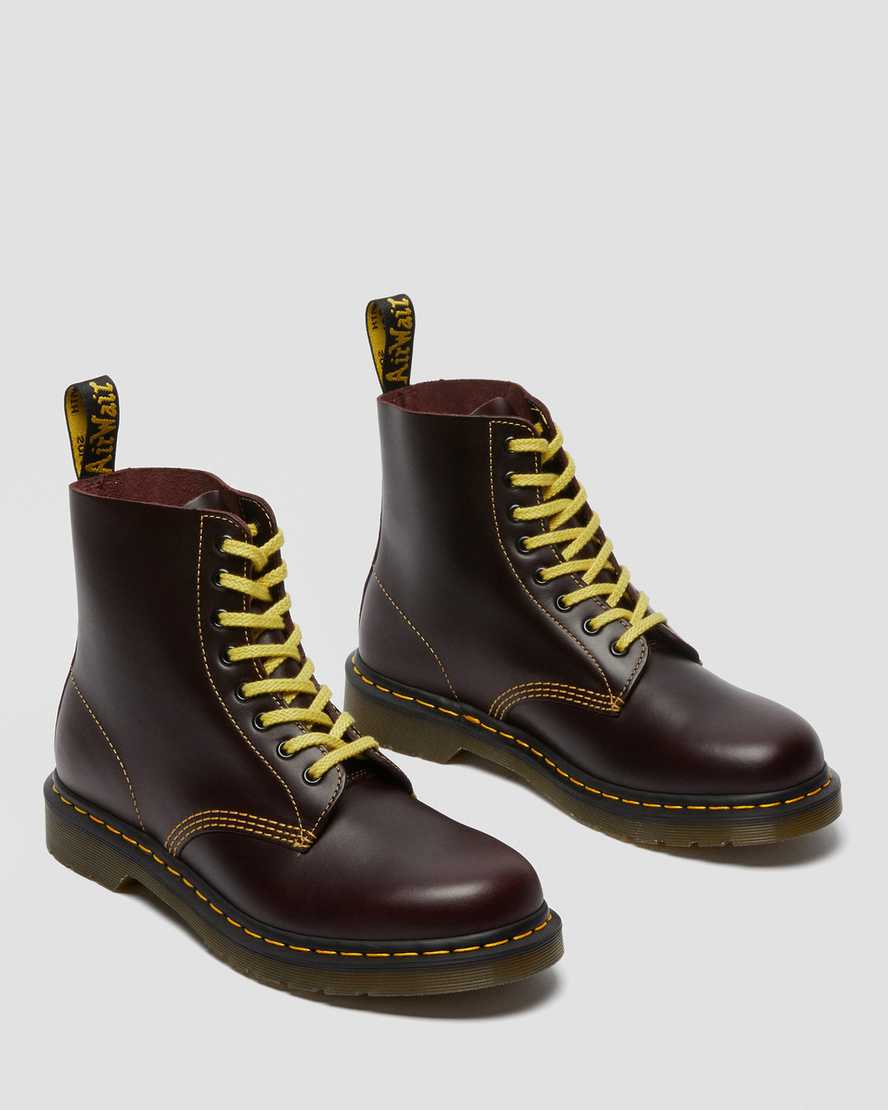 dr martens 1460 pascal atlas herrstövlar med snörning i vinröda