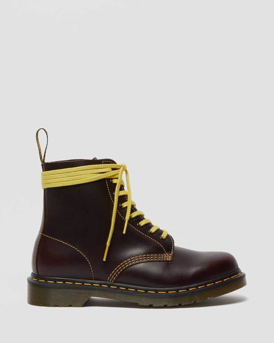dr martens 1460 pascal atlas herrstövlar med snörning i vinröda