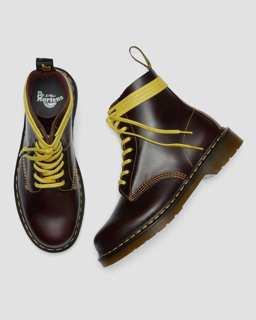 dr martens 1460 pascal atlas herrstövlar med snörning i vinröda