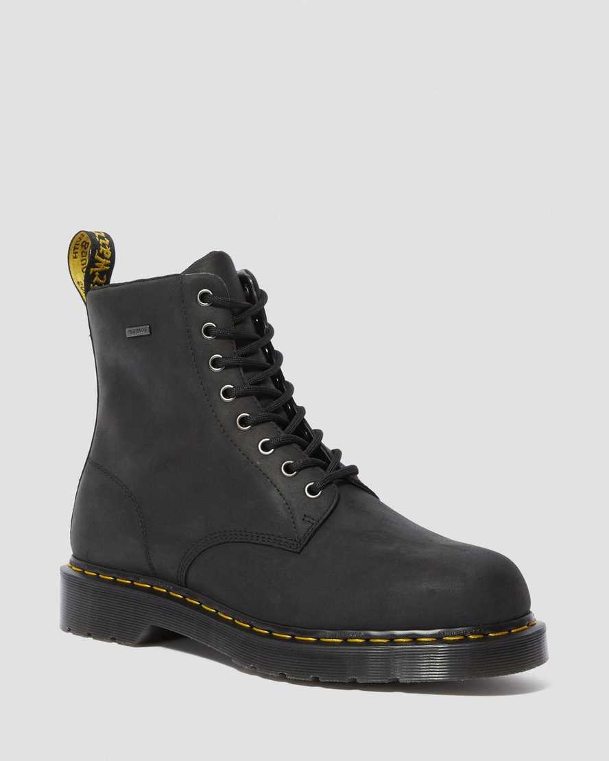 svarta dr martens 1460 vattentäta herrstövlar med snörning