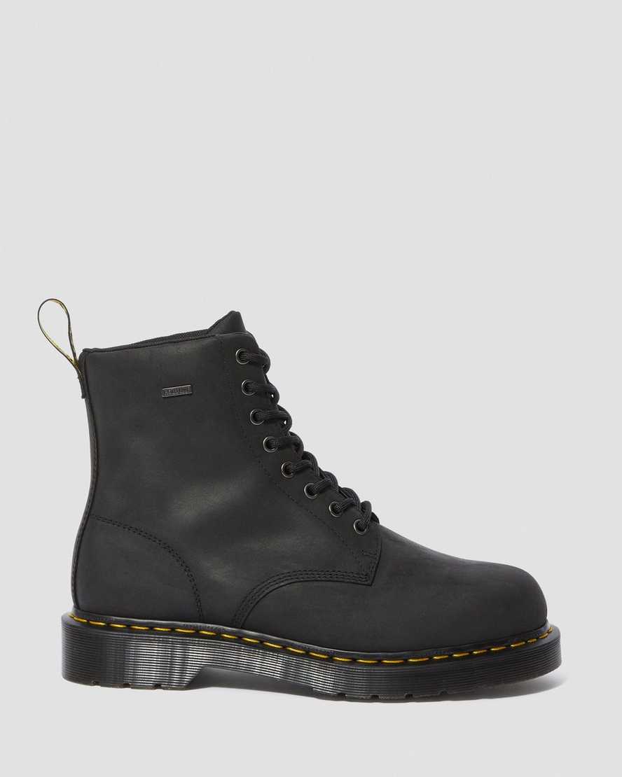 svarta dr martens 1460 vattentäta herrstövlar med snörning