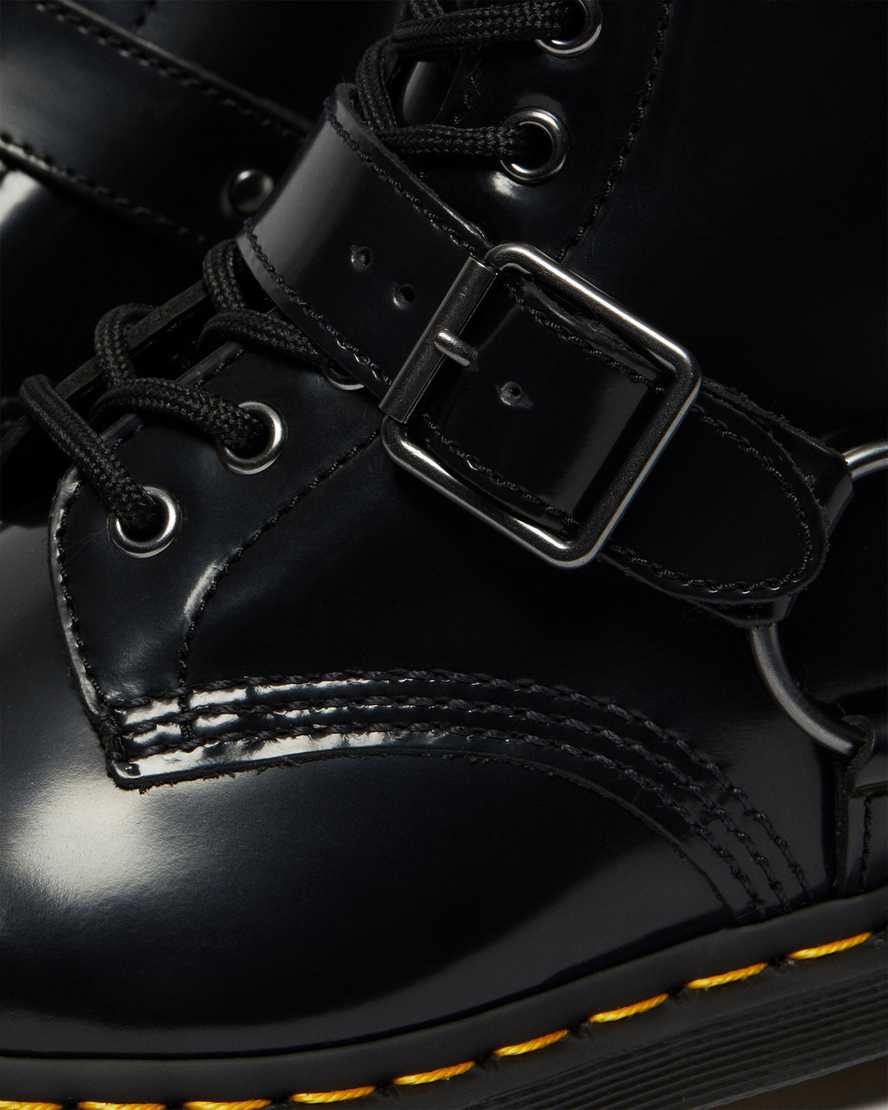 svarta dr martens 1460 harness herrstövlar med snörning