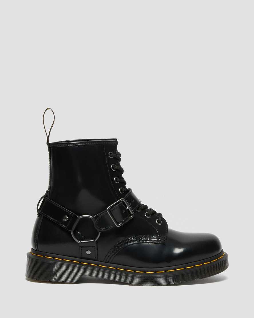svarta dr martens 1460 harness herrstövlar med snörning