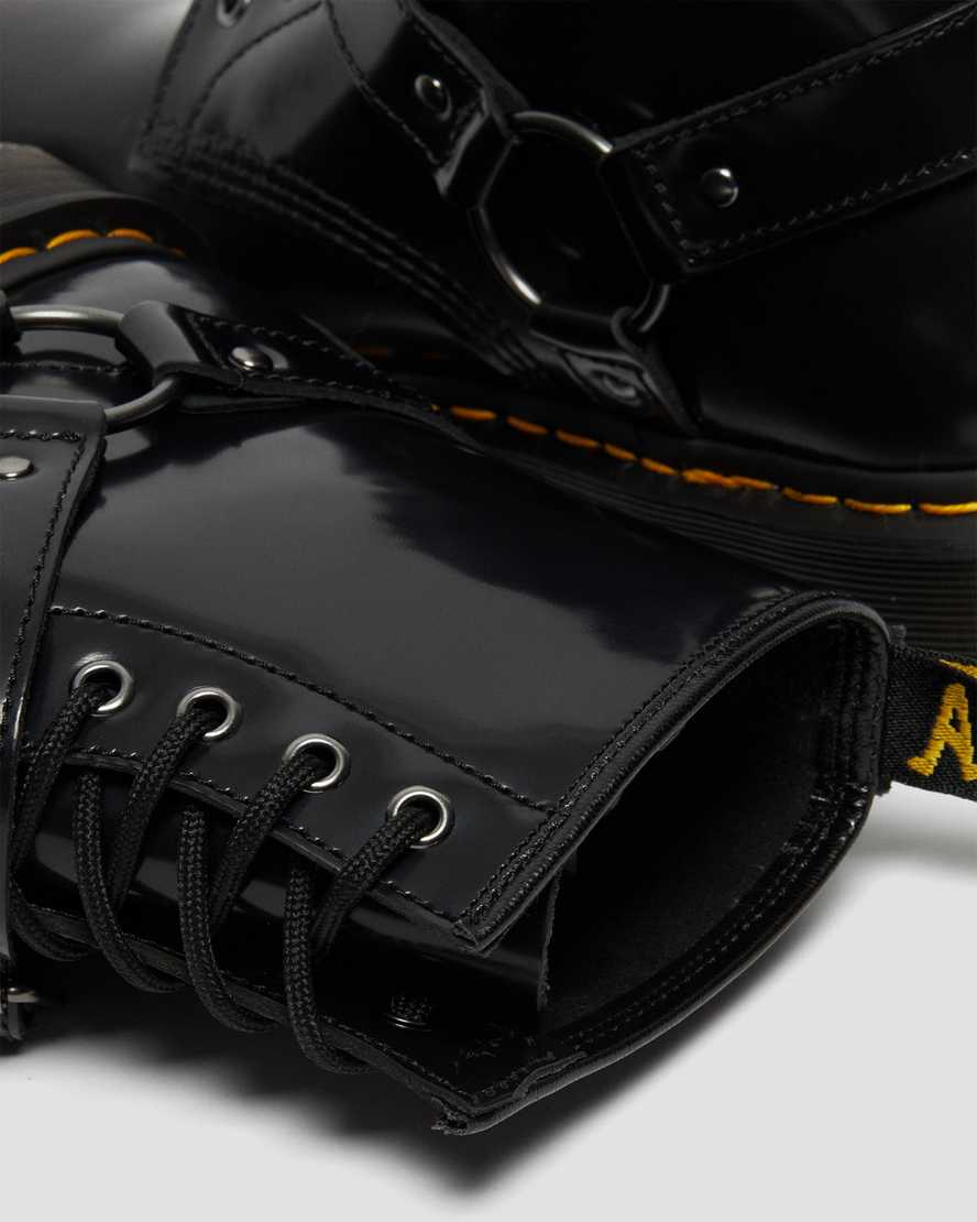 svarta dr martens 1460 harness herrstövlar med snörning