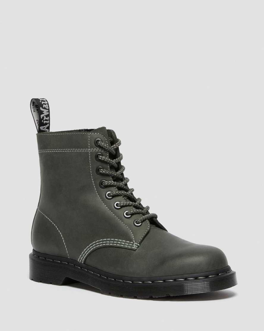 dr martens 1460 pascal zip herrstövlar med snörning olivgrön