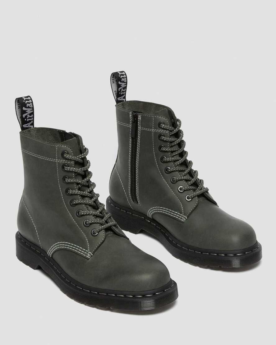 dr martens 1460 pascal zip herrstövlar med snörning olivgrön