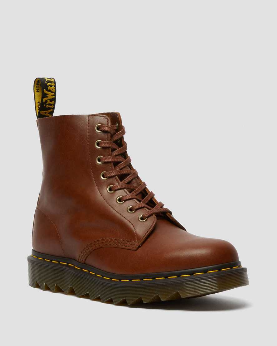 bruna dr martens 1460 pascal ziggy herrstövlar med snörning