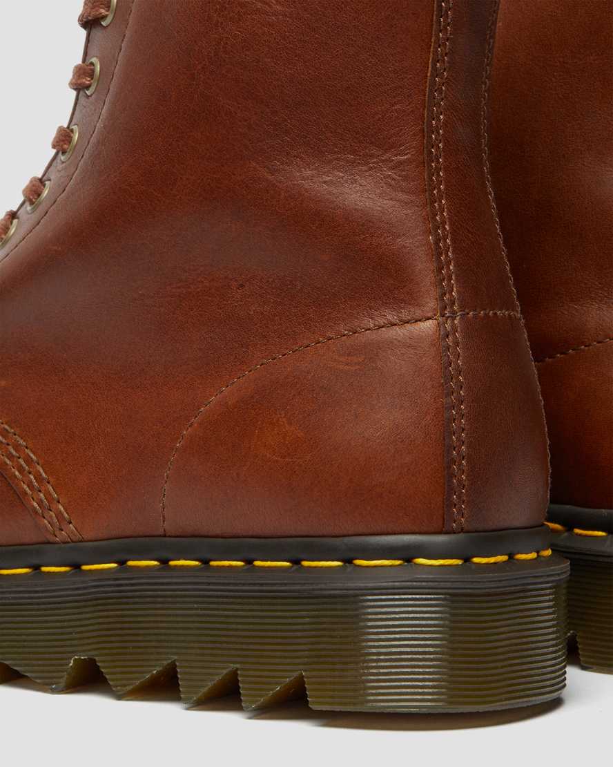 bruna dr martens 1460 pascal ziggy herrstövlar med snörning