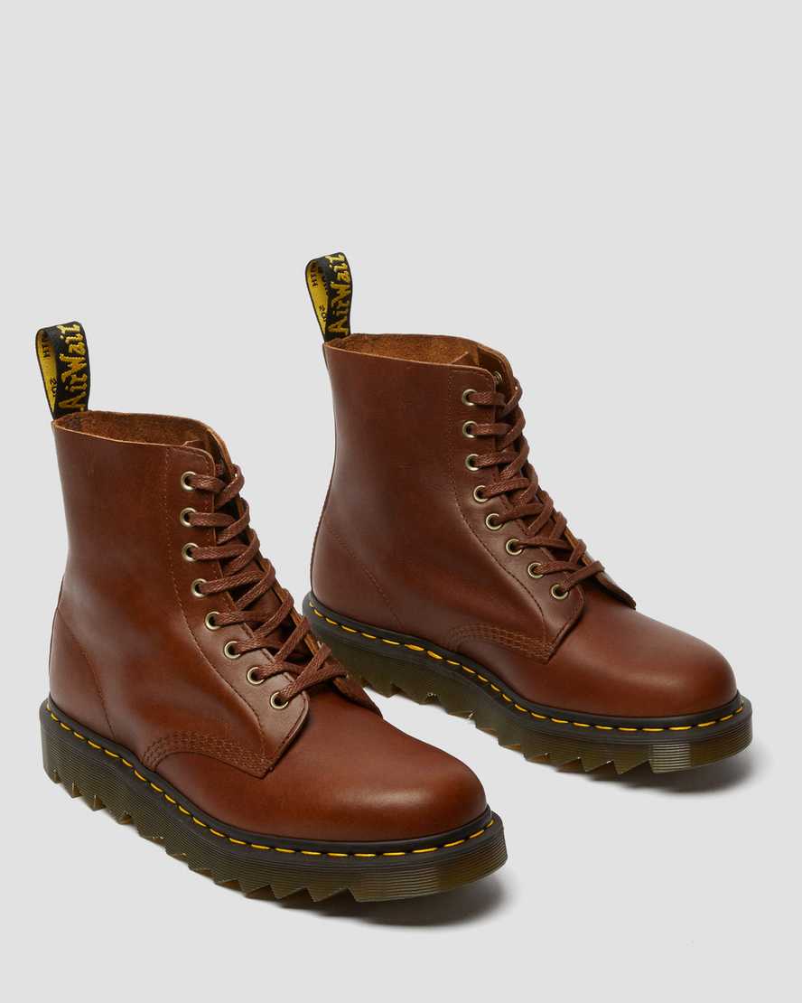 bruna dr martens 1460 pascal ziggy herrstövlar med snörning