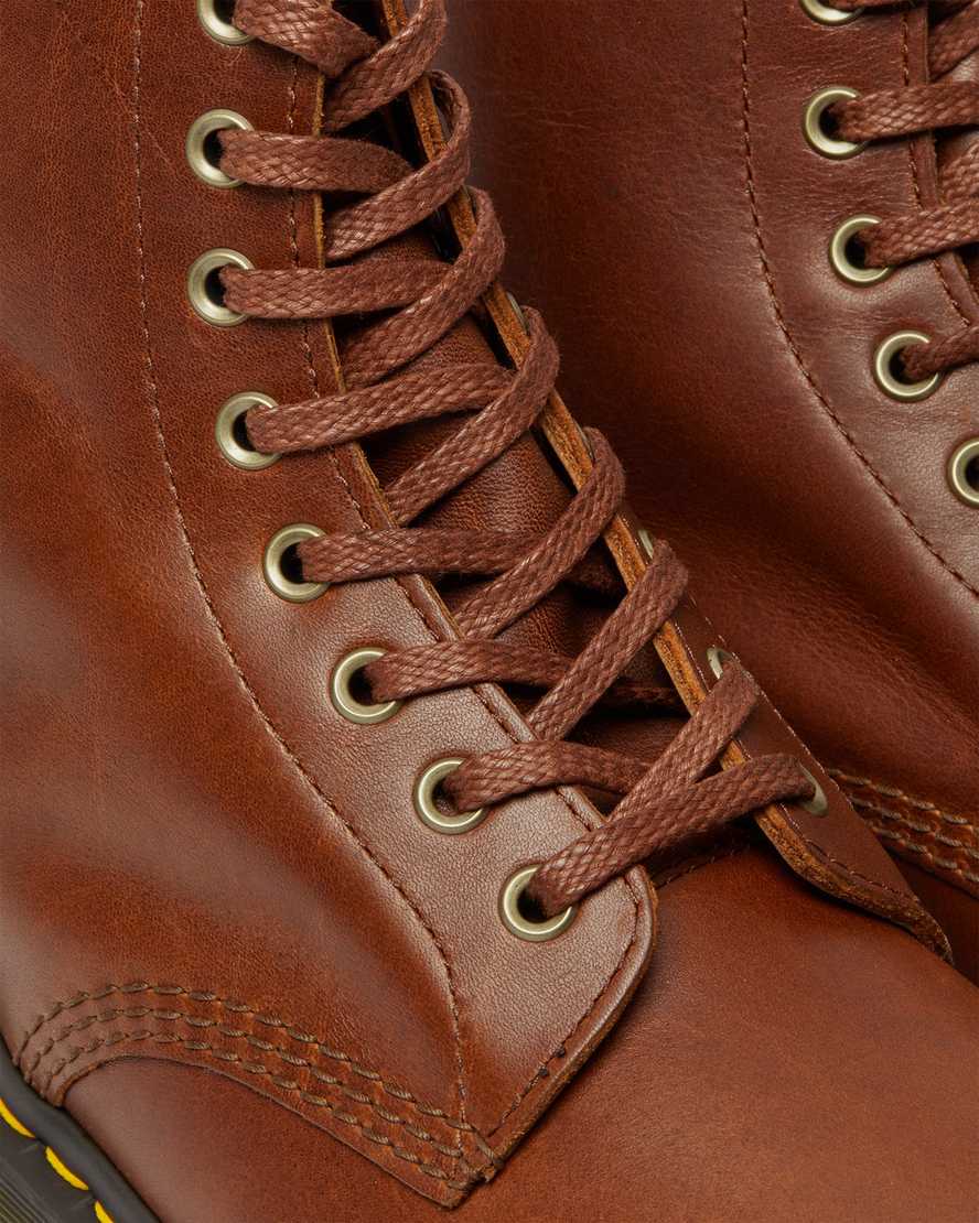 bruna dr martens 1460 pascal ziggy herrstövlar med snörning