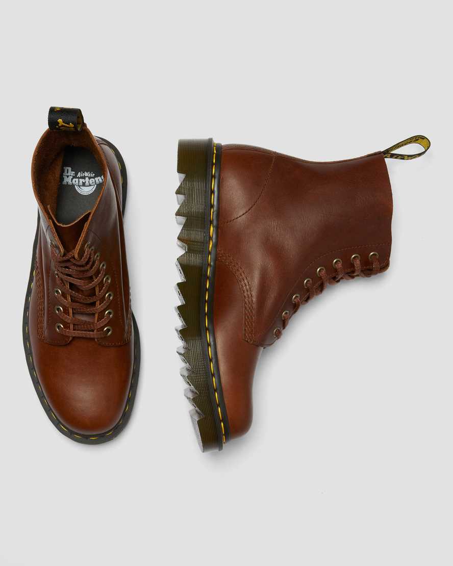 bruna dr martens 1460 pascal ziggy herrstövlar med snörning
