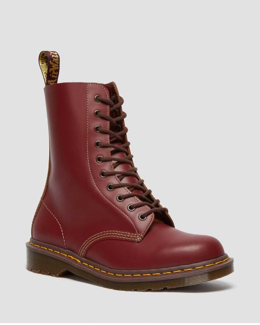 röda dr martens 1490 vintage made in england herrstövlar med halva vaden