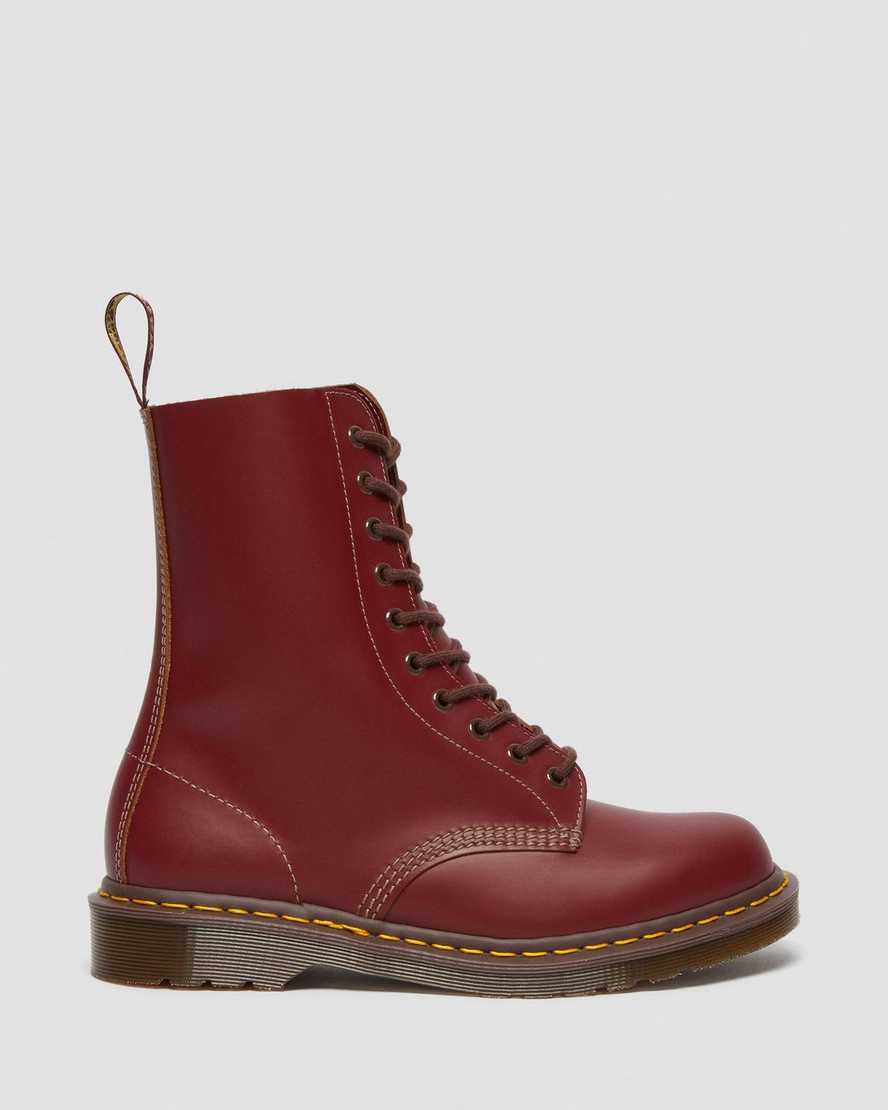 röda dr martens 1490 vintage made in england herrstövlar med halva vaden