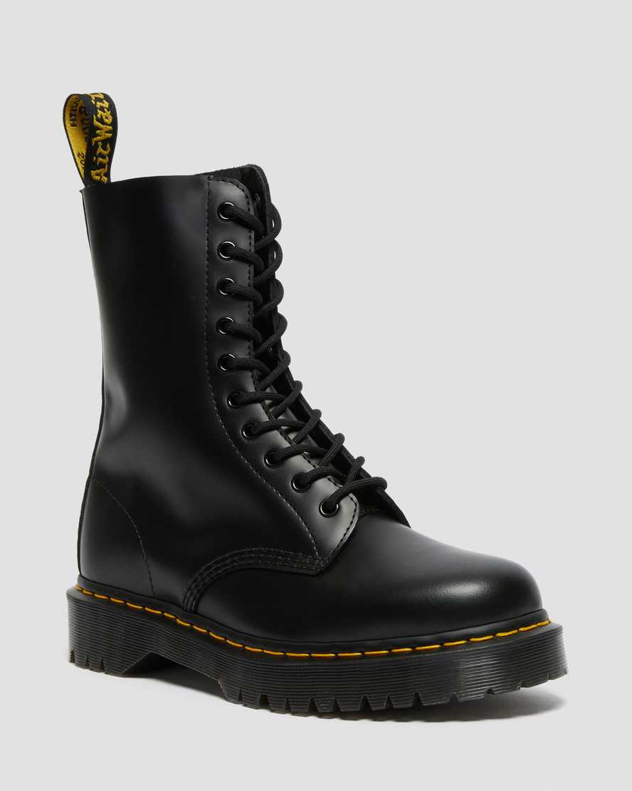 svarta dr martens 1490 bex smooth herrstövlar med halva vaden