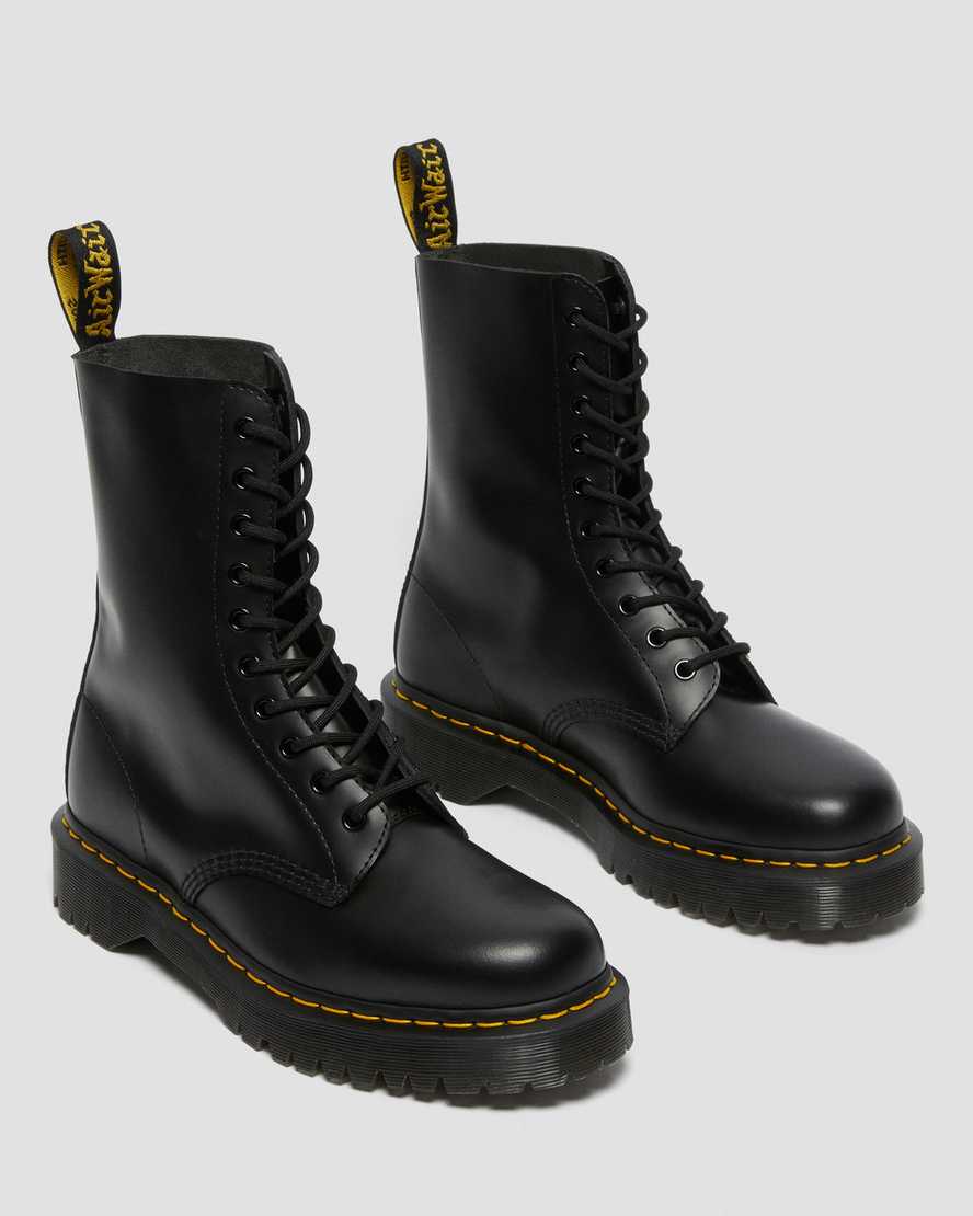 svarta dr martens 1490 bex smooth herrstövlar med halva vaden