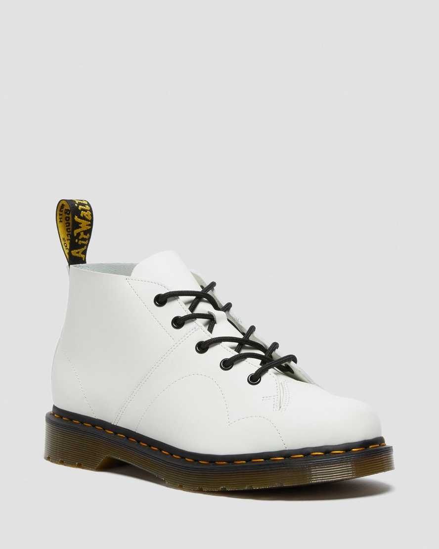 vita dr martens church smooth monkey-stövlar för män