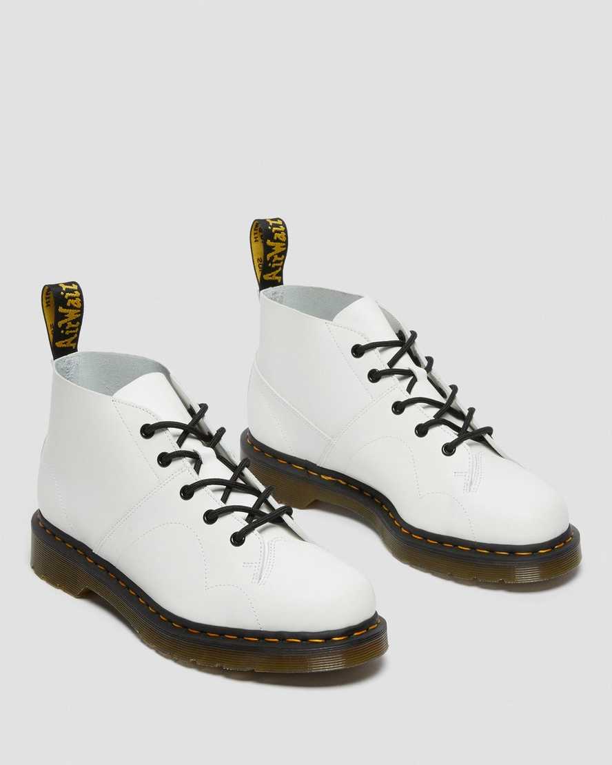 vita dr martens church smooth monkey-stövlar för män