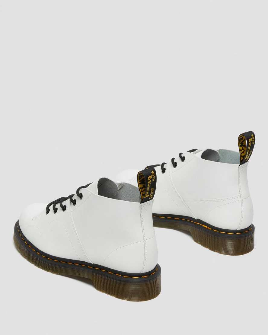 vita dr martens church smooth monkey-stövlar för män